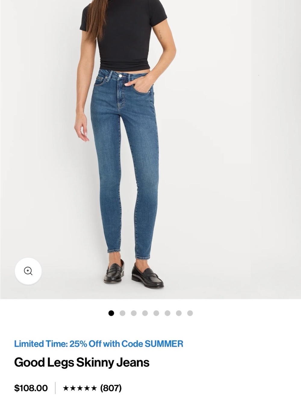 Good American Good Legs Skinny Jeans in medium blue